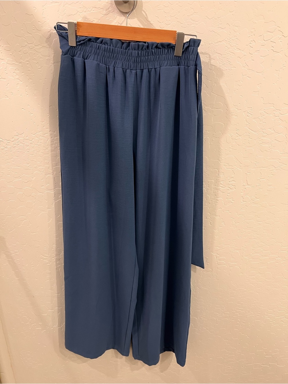 Amazon Women’s Slate Blue Wide-Leg Elastic Waist Pants